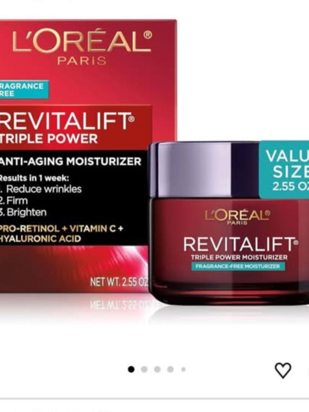 L'Oreal Paris Revitalift Triple Power Anti-Aging Face Moisturizer 90% full 2.55